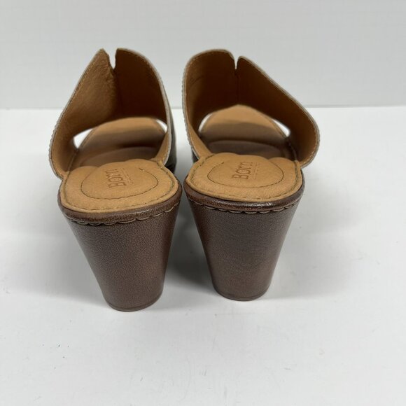 NWOT Born Comfort Sole Tan Leather Mule Block Heel Sz.10 - Picture 8 of 8